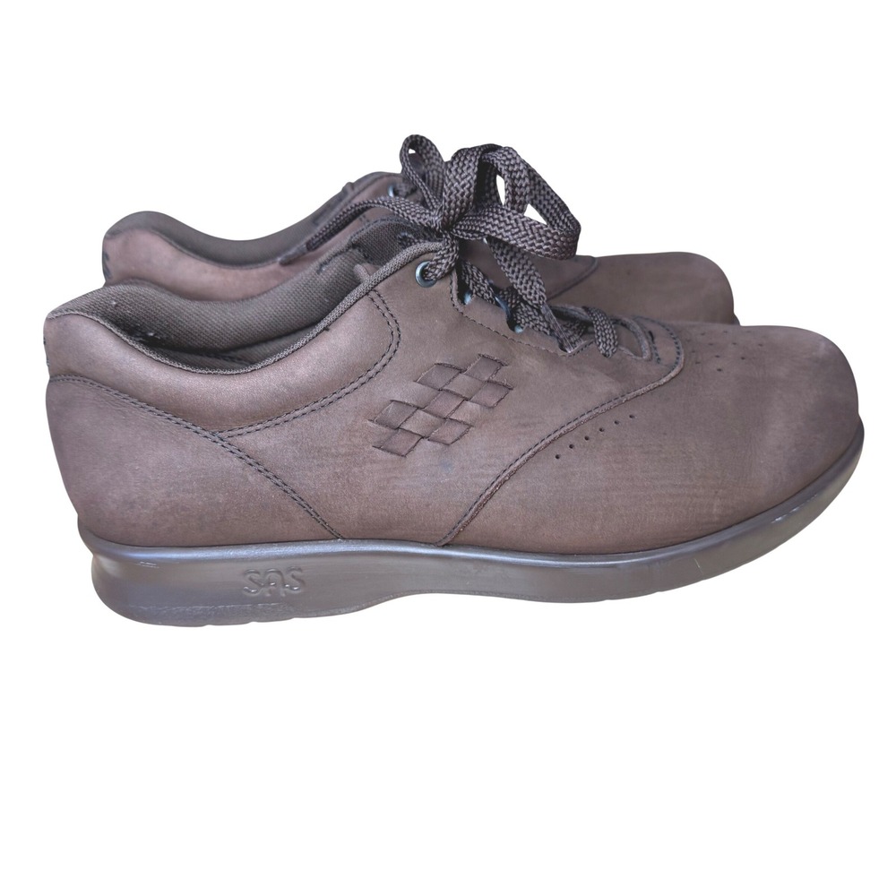 SAS Womens Free Time Walking Shoes Chocolate Brown Suede‎ Lace Up Sneakers 9.5W